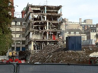 New Broadcasting House being demolished in 2012 Demolition of New Broadcasting House, Manchester 1.jpg