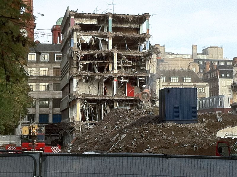File:Demolition of New Broadcasting House, Manchester 1.jpg