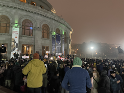 Demonstration in Yerevan demanding the opening of the Lachin corridor on 20 December. Demonstration demanding the unblocking of the Lachin corridor. 20.12.2022.png