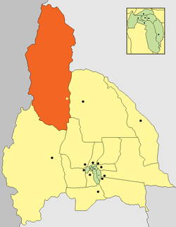 location of Departamento Iglesia in San Juan Province