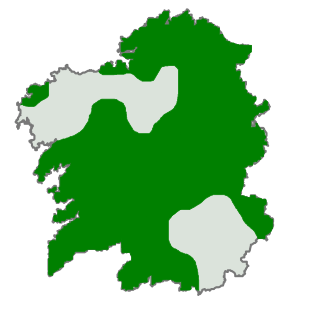 Mapa de distribución de M. myotis