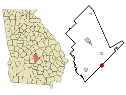 Dodge County Georgia Incorporated and Unincorporated areas Milan Highlighted.svg