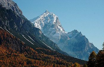 Antelao, gesehen aus dem Boitetal bei Cortina d’Ampezzo