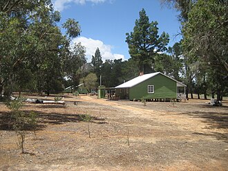 The Lions Village accommodation which uses former forestry workers huts Dryandra Woodland 006.jpg