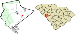 Location of Trenton in Edgefield County, South Carolina