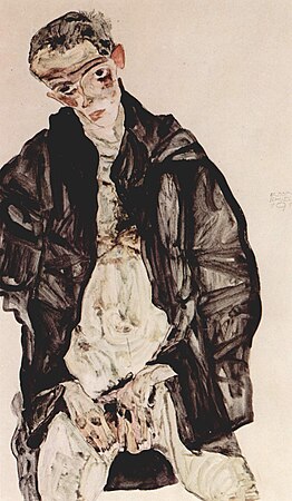 Autoportrait d'Egon Schiele se masturbant.
