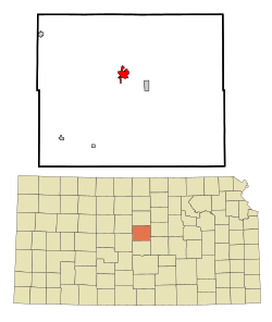 Localização dentro do condado e do Kansas