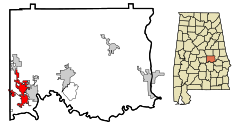 Elmore County Alabama Incorporated and Unincorporated areas Millbrook Highlighted.svg