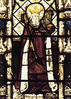 Æthelberht in stained glass at All Souls College Chapel, Oxford
