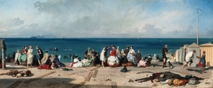 Les Bains de Mer, Plage d’Étretat (Sea Bathing, the Beach at Étretat), 1864