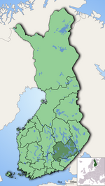 Savonia Selatan di peta Finlandia