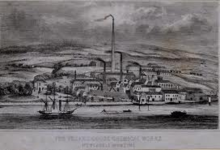 Friars Goose Alkali Works had the highest chimney in England to disperse hydrochloric acid fumes Friars Goose Alkali Works Engraving.png