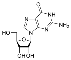 Chemical structure of guanosine