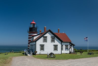 Gabriel at West Quoddy Head Lighthouse, Lubec, Maine, US