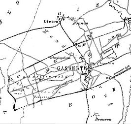 Gasselte en omgeving uit: Gemeente Atlas van Nederland, J. Kuyper 1865-1870