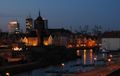Старият град в Гданск – снимка през нощта