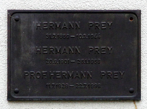 Gedenktafel Manetstr 54 (Ahohs) Hermann Prey