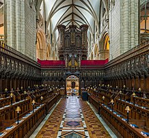 Le chœur de la cathédrale de Gloucester (Gloucestershire). (définition réelle 6 001 × 5 564)