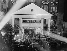 The premiere of the film at Loew's Grand, Atlanta Gone With the Wind Atlanta premiere 1939.jpg