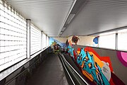 Graffitigestaltung an der Unterführung zur S-Bahn Mehrower Allee in Berlin-Marzahn.