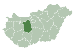 Fejér vármegye elhelyezkedése Magyarországon