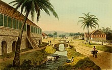 "Holland Estate" by James Hakewill, 1820-21. Hakewill, A Picturesque Tour of the Island of Jamaica, Plate 06.jpg