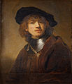 Portrait dans sa jeunesse, par Rembrandt.