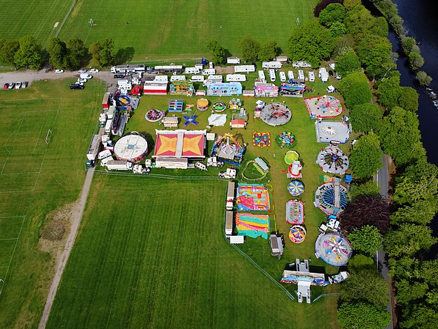 Travelling funfair in Inverness, Scotland