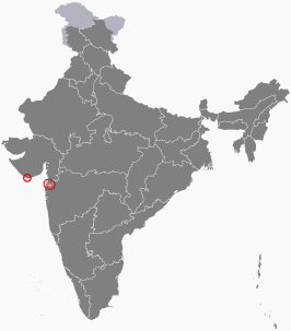 Kaart van Dadra en Nagar Haveli en Daman en Diu