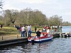 Ice cream boat doing trade at Salhouse Broad