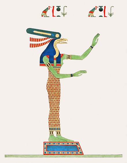 Nekhbet/Wadjet illustration from Pantheon égyptien by Leon Jean Joseph Dubois.