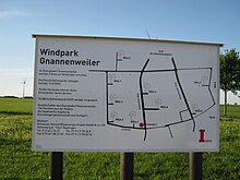 Informationstafel am Windpark Gnannenweiler