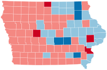 County Flips:
Democratic
Hold
Gain from Republican
Republican
Hold
Gain from Democratic Iowa County Flips 2004.svg