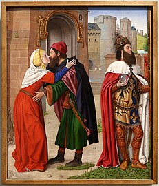 Charlemagne et la rencontre de sainte Anne et de saint Joachim à la Porte dorée, avant 1500, National Gallery, Londres