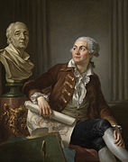 Jean-Simon Berthélemy, Portrait of man with bust of Denis Diderot