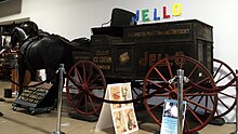 Jell-O wagon saved by the Pickers in 2017, now on display at the Pierce-Arrow Museum in Buffalo, New York. Jello wagon Amer Pickers DSC09360 (cropped).jpg