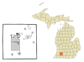 Kalamazoo County Michigan Incorporated and Unincorporated areas Parchment Highlighted.svg