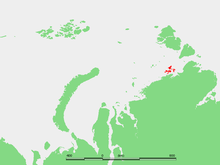 The Nordenskiold Archipelago (in red) Severnaya Zemlya above (in green) Kara sea NA.PNG