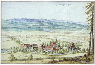 Frienisberg Abbey in 1670 KauwFrienisberg.jpg