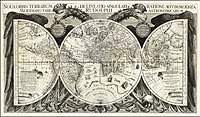 World map from Johannes Kepler's Rudolphine Tables (1627), incorporating many of the new discoveries.