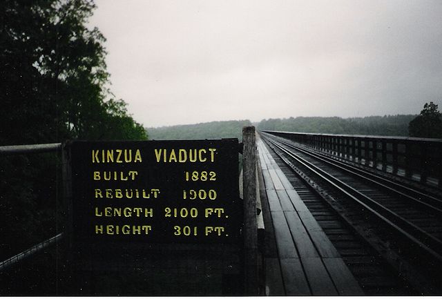 The Kinzua Bridge, in 2001, before its collapse