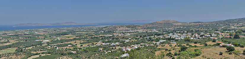 Panoramic view at northwest part of Kos from Dikeos mountains, Greece