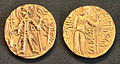 Gouden munt van Shaka I, uit de laatste periode van het Kushanrijk, ca. 325-345