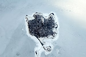 Aerial view of the island