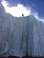 Scientist atop Credner Glacier in 2009