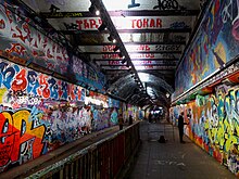The Leake Street tunnel in 2018 Leake Street Graffiti Tunnel Looking North.jpg