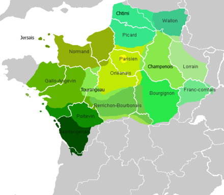 The area of langues d'oïl