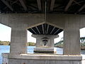 Underside of the Rowe bridges, showing the dual two-lane spans