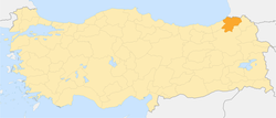 Разположение на Артвин в Турция