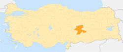 Разположение на Малатия в Турция